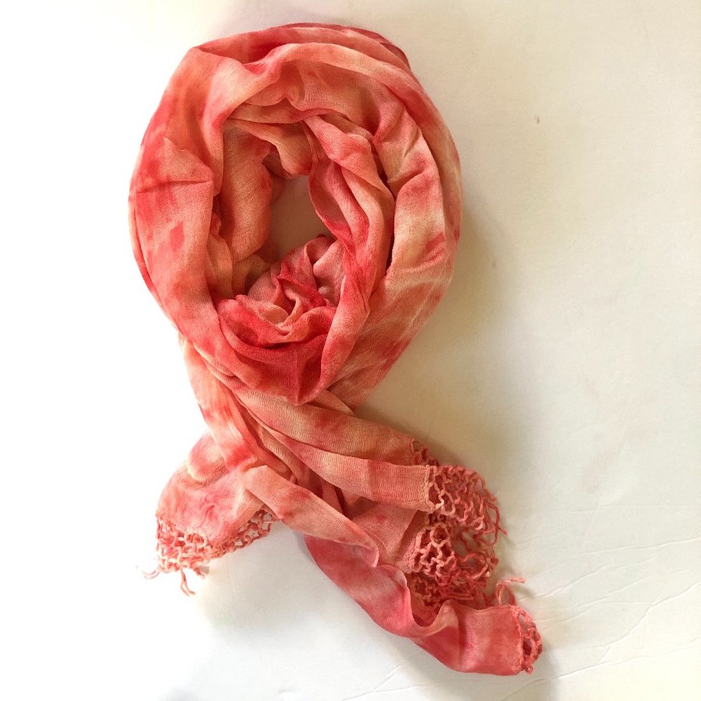 Gypsy 05 Tie Dye Scarf with Fringed Edge